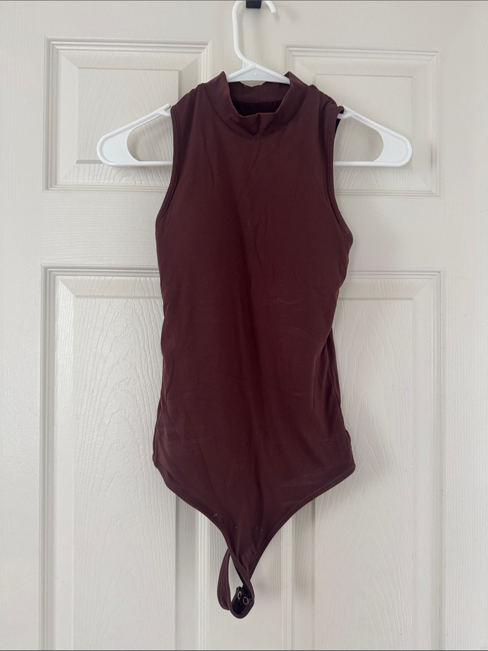 Sleeveless Mock Neck Bodysuit - brown
